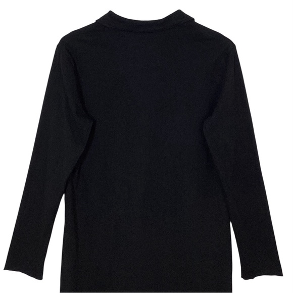 Frank & Eileen Nicole Henley Dress Size M Black Jersey Knit Cotton Vneckline - Picture 7 of 10